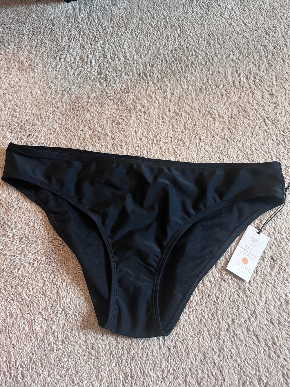 Shade & Shore Black Women's Bikini Bottom - Sleek Low Rise